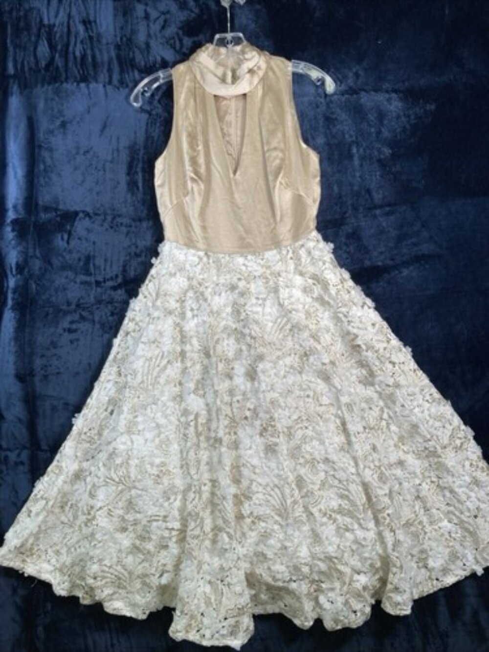 NWT White House Black Market Halter Neck Lace Skirt Midi Dress Size 0